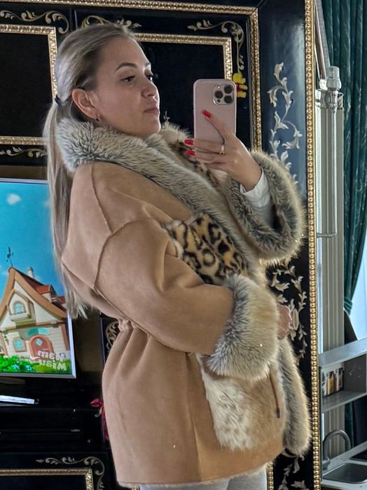 Palton cu blană ecologică