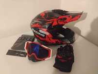 Set casca enduro+Ochelari+Manusi+Cagula