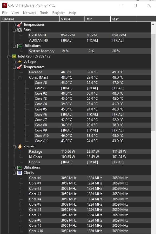 Intel Xeon Е5 2697v2 12 core 24 thread 3.06Ghr