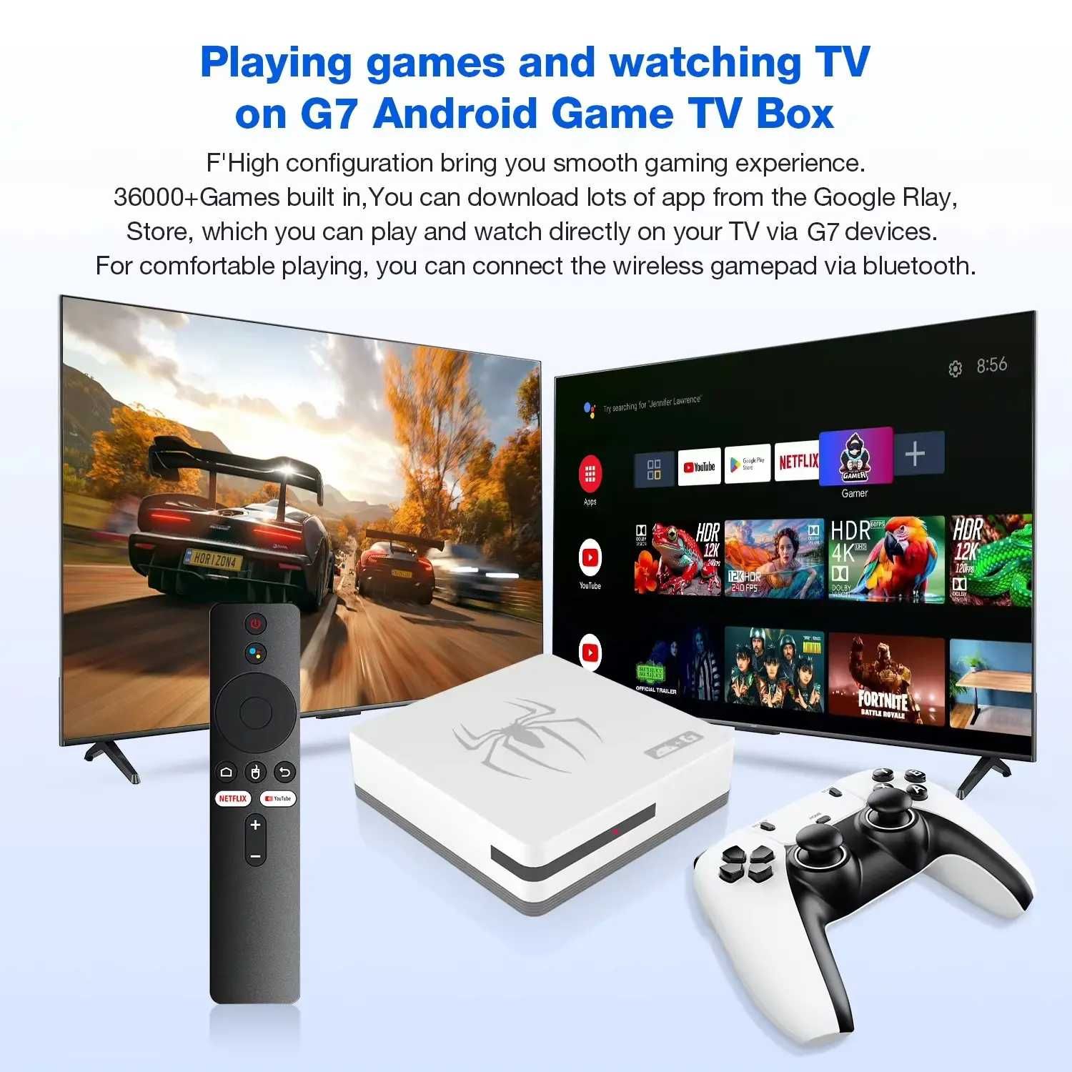 Нова G7 Android 14 Игрова конзола и tv box в едно 128GB 4GB 40000 игри