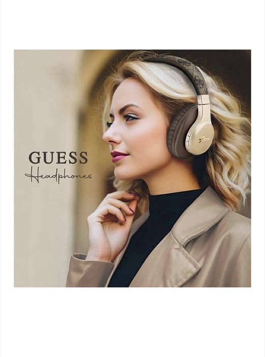 Безжични слушалки Guess, Bluetooth, 4G Script, кафяви