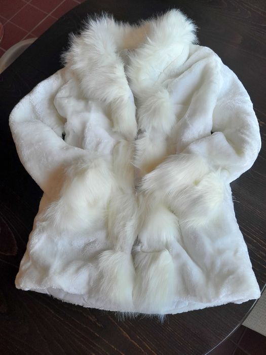 Палто от норка, бяло, стилно