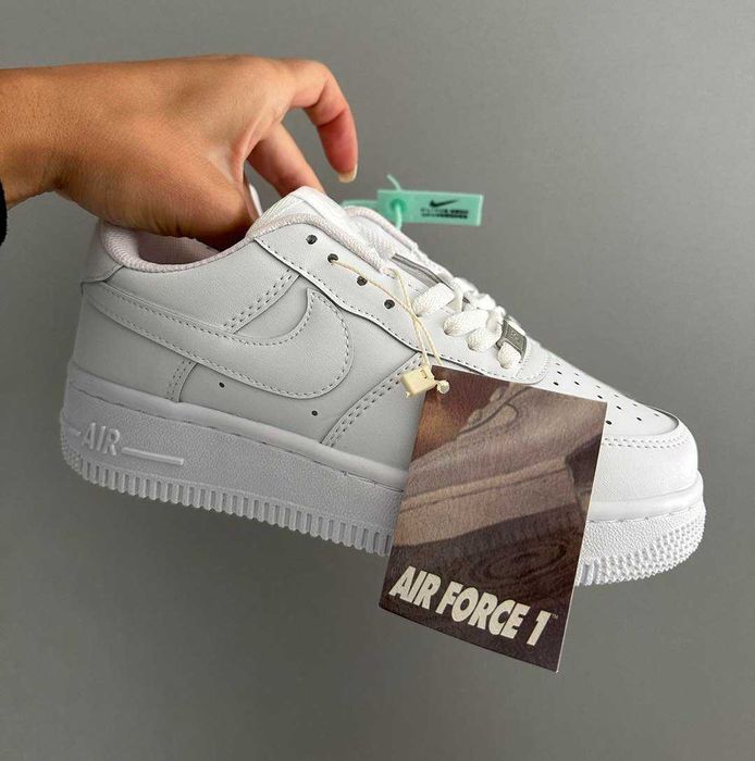 Nike AIR Force 1 White - Adidasi Unisex - Verificare colet