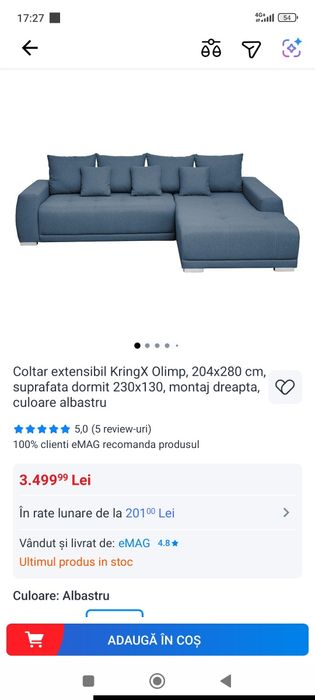 Vând coltar in stare impecabila