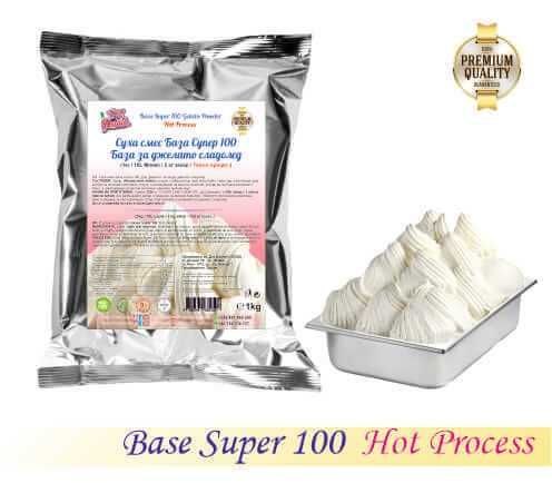 Bază super 100 pentru înghețată Gelato (1кg / 10L Lapte / 2 кg zahăr )