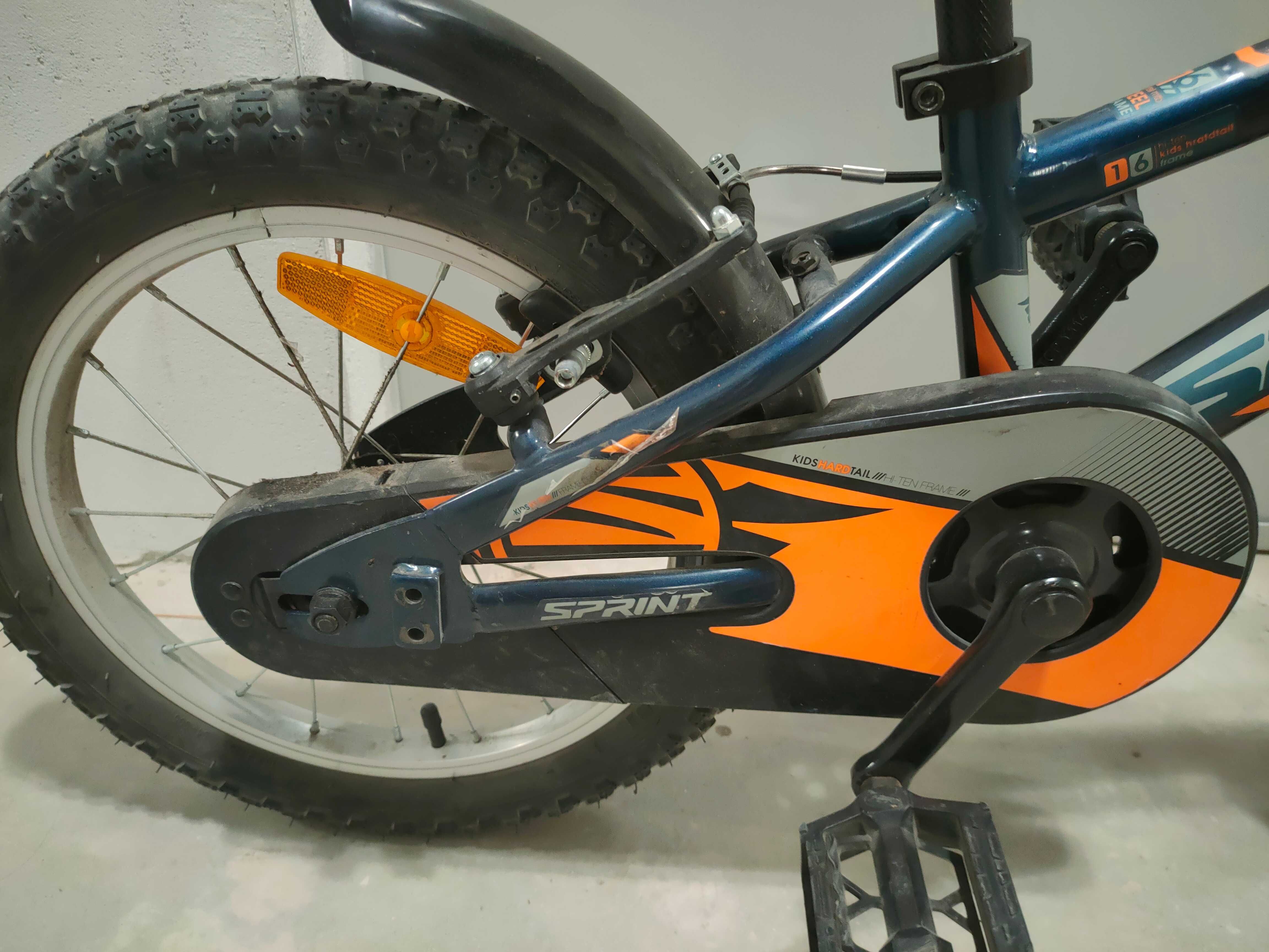 SPRINT Велосипед сaspar 16"M DARK BLUE мatt/NEON ORANGE