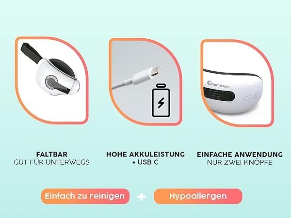 Интелигентен масажор за очи с термо- и криотерапия, Adamson A80