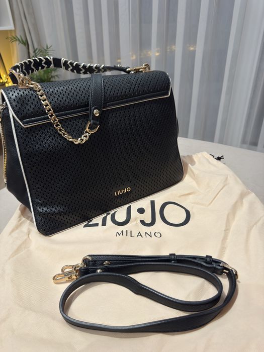 Кожена черна чанта Liu Jo