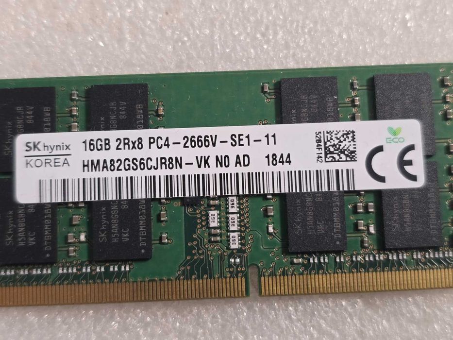 Memorie Laptop Hynix, 16GB DDR4, 2Rx8, PC4-2666V,CL19 HMA82GS6CJR8N-VK