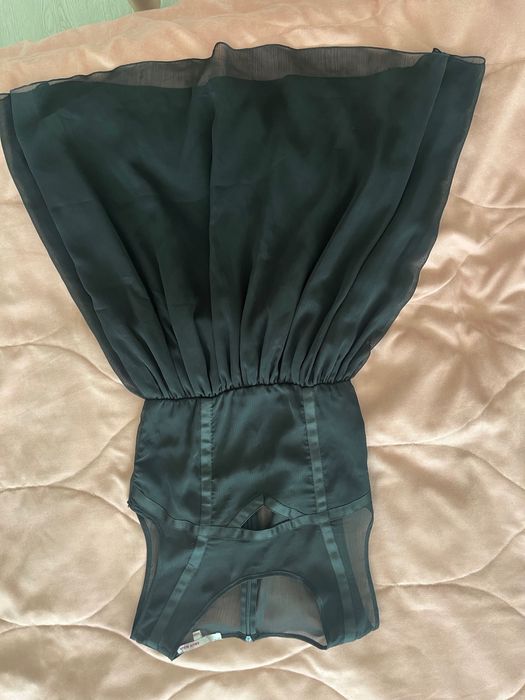 Ефирна полупрозрачна черна рокля, S размер