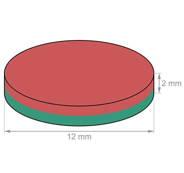 12x2mm неодимов МАГНИТ N52, Neodymium magnet NdFeB magnit