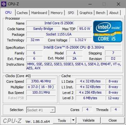 Процесор ЦПУ CPU Intel i5 - 2500k 3.30-3.70 GHz 1155 DDR3