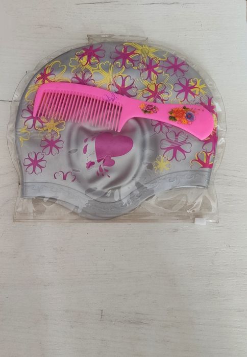 Шапочка для плавания + расческа в подарок