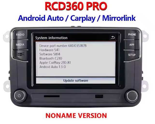 VW мултимедия rcd 360 pro carplay/androi auto