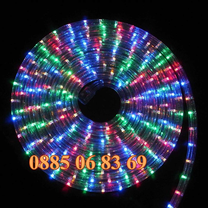 Многоцветен светещ коледен маркуч 20 м + контролер, коледна украса