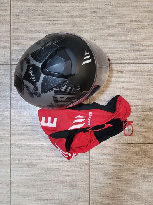 Casca Moto Mt Helmets Thunder 3 Sv Vlinder, Model fluturi, Negru/ Gri