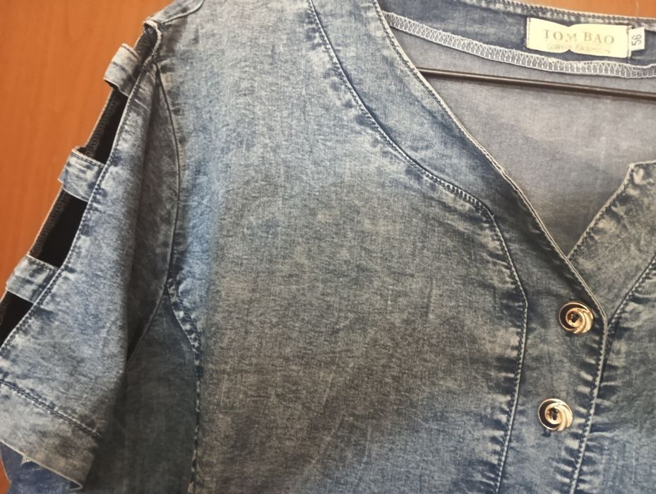 Джинсовое  платье из России.