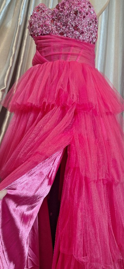 Rochie elegantă de seara,bal, nunta, botez -Umit fuchsia, 40