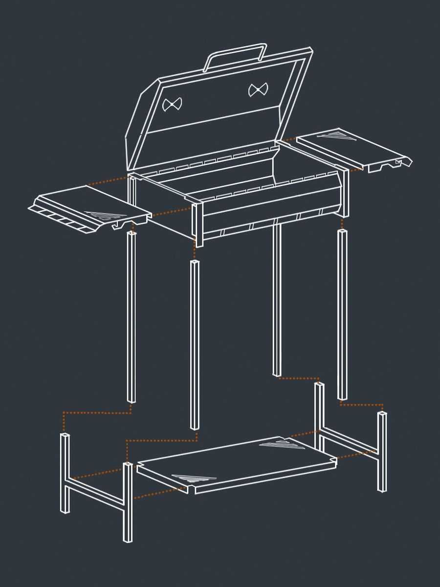 Мангал сборный с крышкой