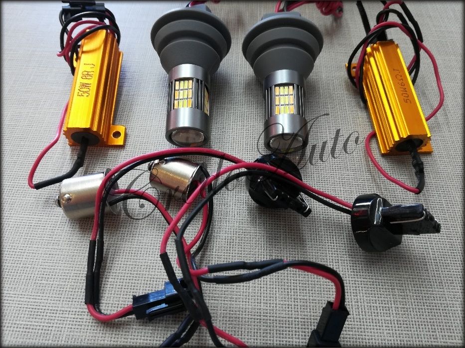 Ново!P21W/T20 DRL Canbus светлини за мигач 62 LED 4014 2х15W -2бр IP65