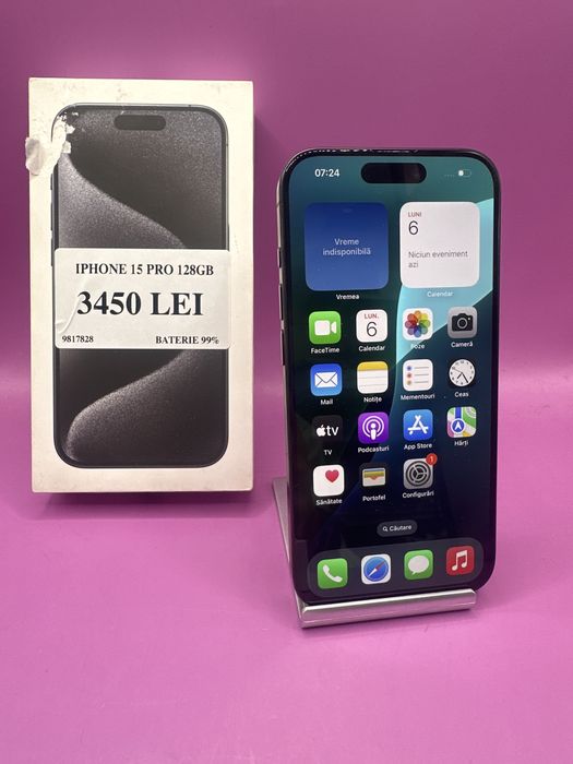 Iphone 15 Pro 128gb baterie 99%•Matei Amanet Crangasi•98178