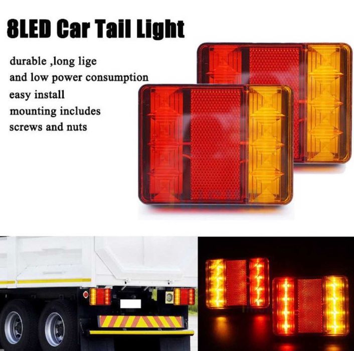 2 Броя Диодни Стопове За Ремарке Платформа Колесар Каравана