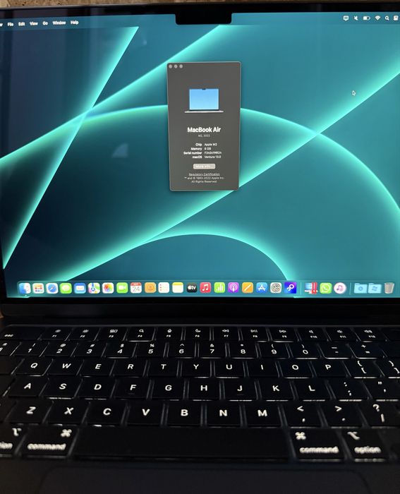 Apple MacBook AIR 13, procesor apple M2, 256 GB SSD, Midnight