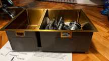 Кухненска мивка Lusso Cubo Brushed Gold Undermount 1.5 Kitchen Sink