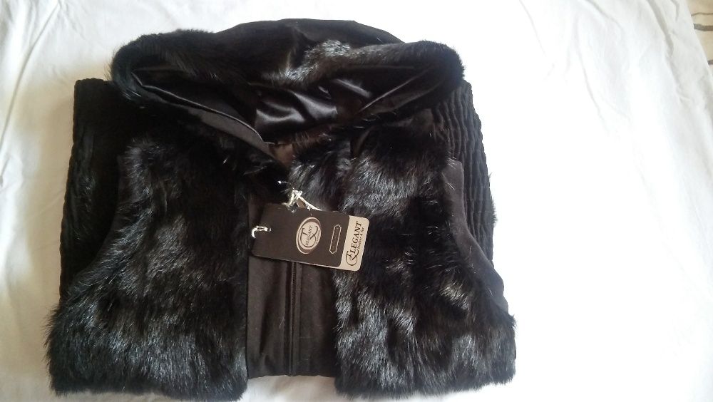 Чисто нов изцяло от ествена кожа - косъм и велур