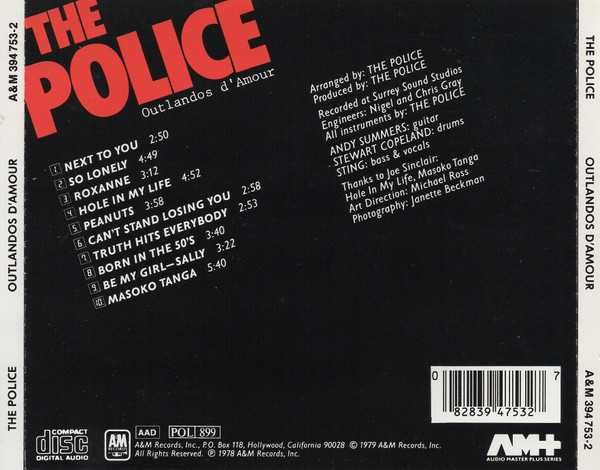 CD The Police - Outlandos D'Amour 1978