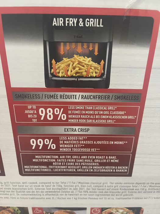 Уред за здравословно готвене с горещ въздух. Tefal Easy & Grill XXL