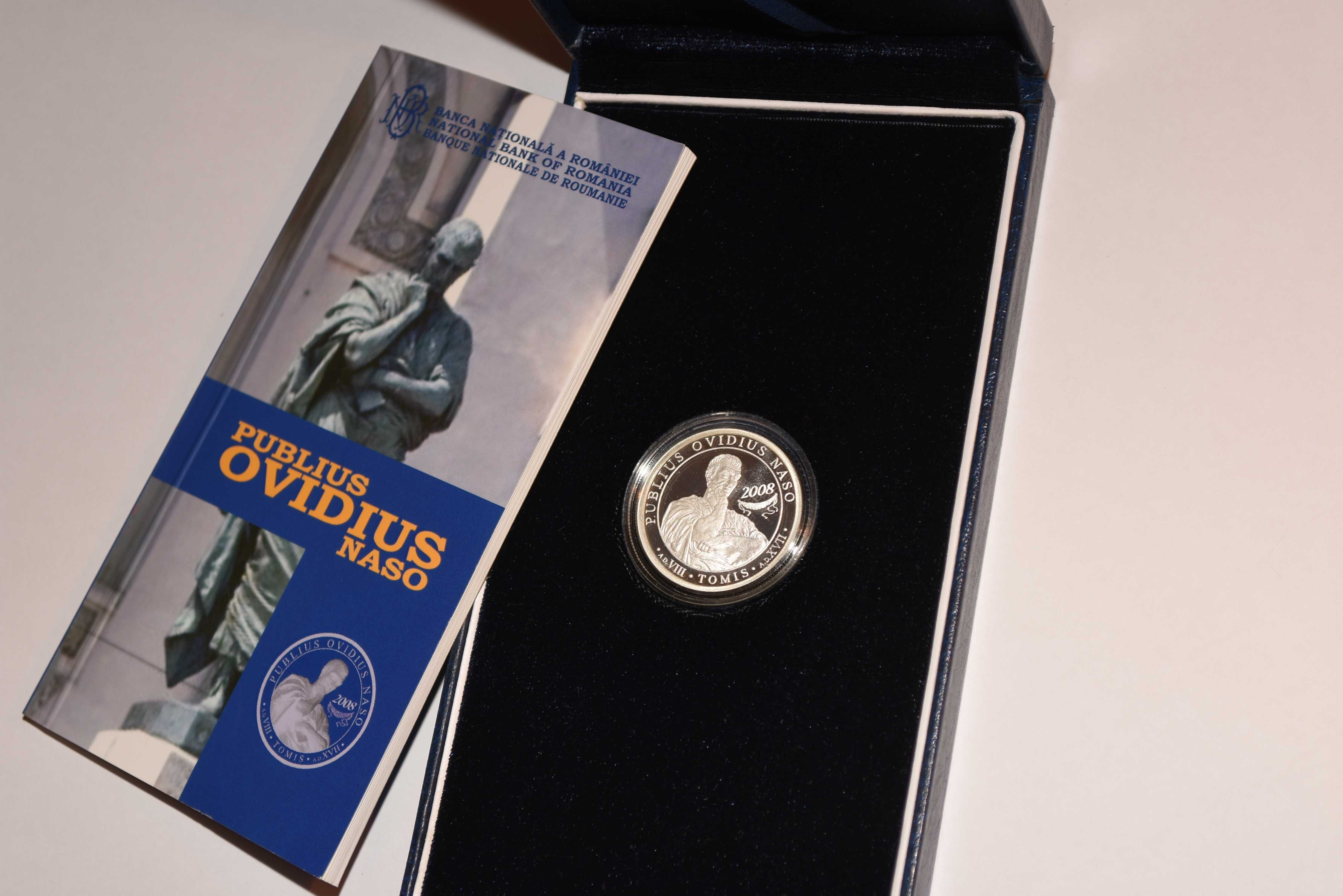 Monedă argint BNR -  poetul latin Publius Ovidius Naso, 2008
