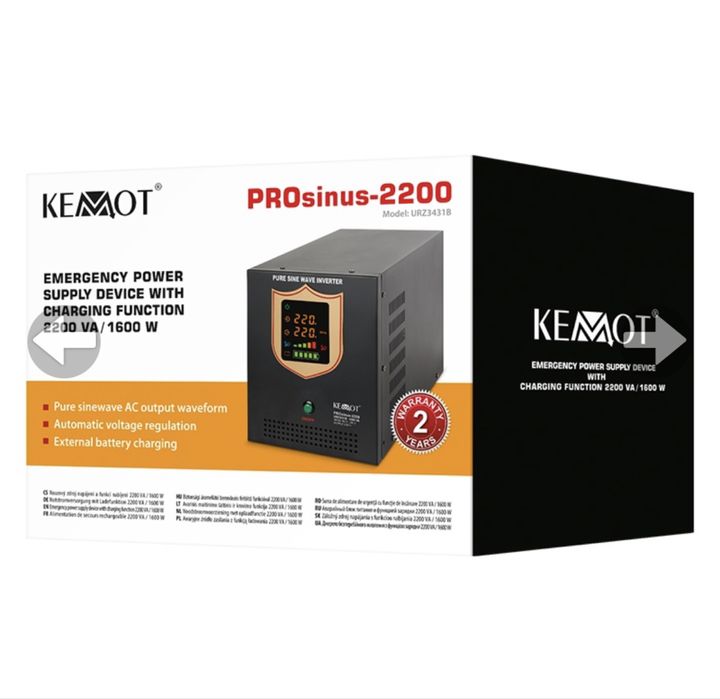 UPS centrale sinus pur 2200VA/1600W 12V Kemot
