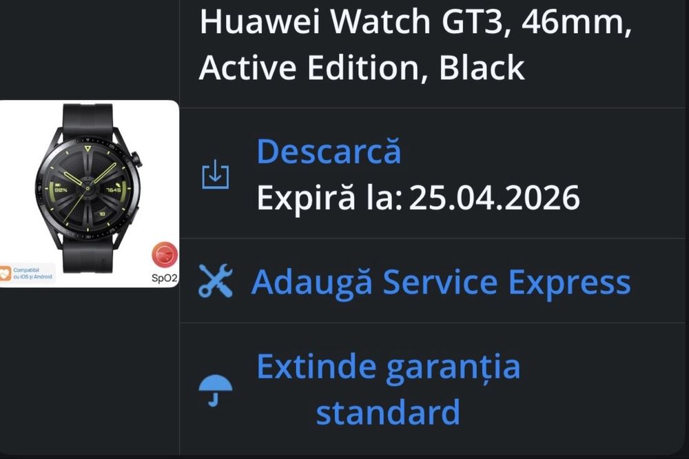 Huawei Watch GT3, 46mm, Active Edition, Black