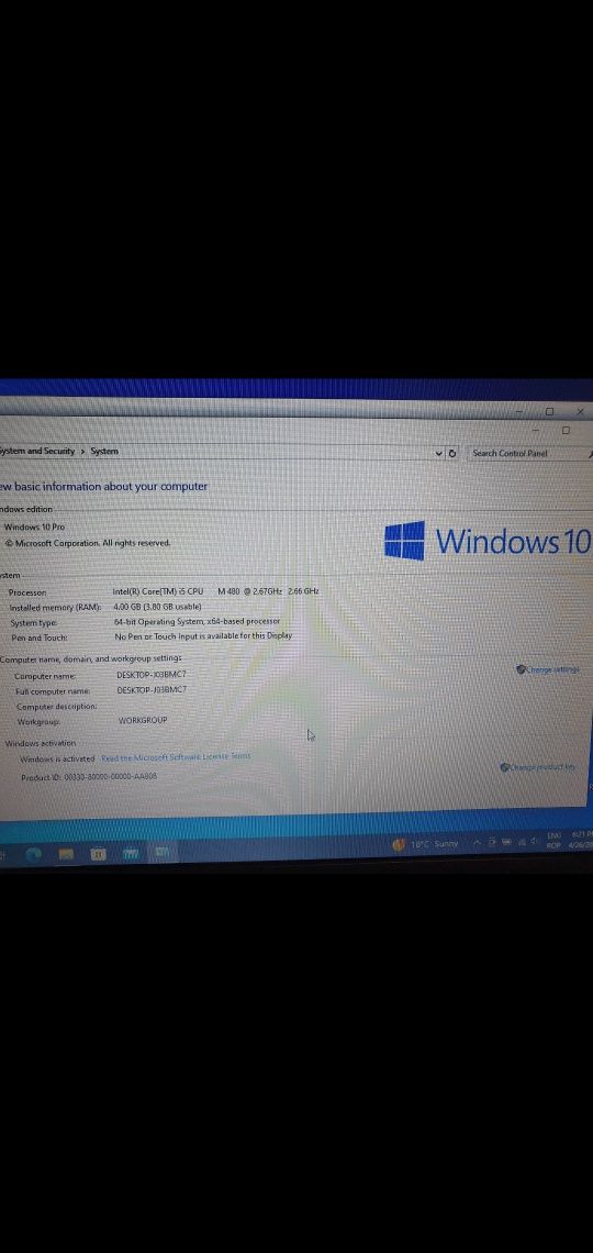 Laptop Dell i5 4gb