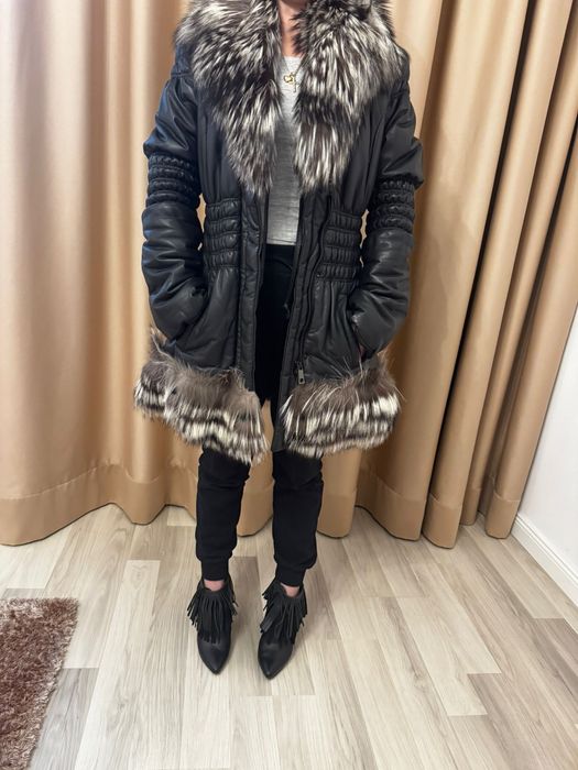 Haina de piele cu blana