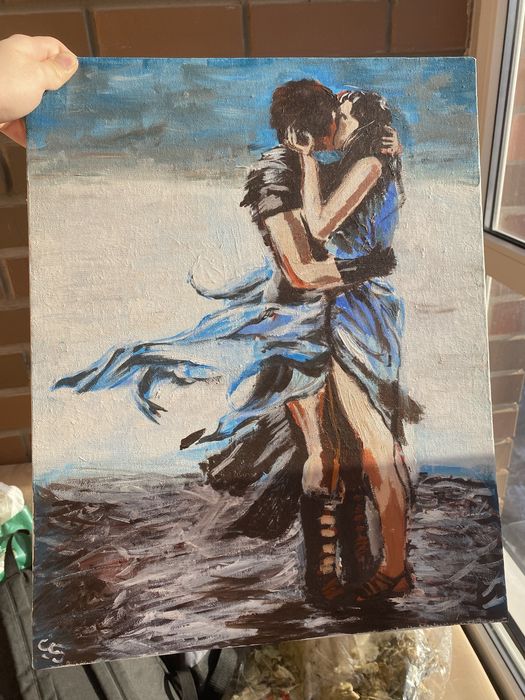 Картина ручной работы – романтичный сюжет на холсте