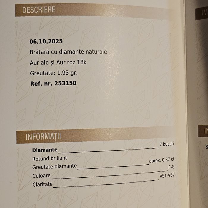 Bratara din aur 18k cu diamante naturale