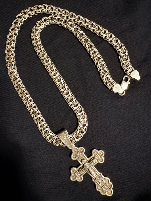Продам цепь и крест, серебро