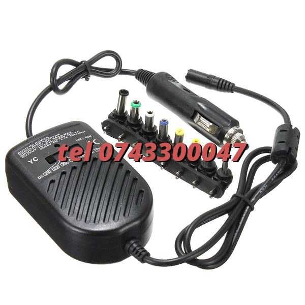 Alimentator Auto Universal Laptop12v 8 Capete Schimb