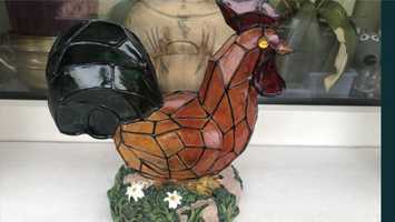 Cocos ornamental,lampa solara stil Tiffany