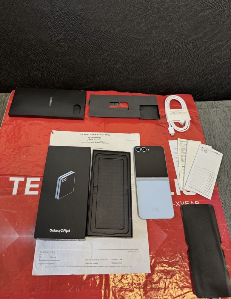 КАТО НОВ 512GB Samsung Z Flip 6 Технополис Гаранция 2026 Blue / Син