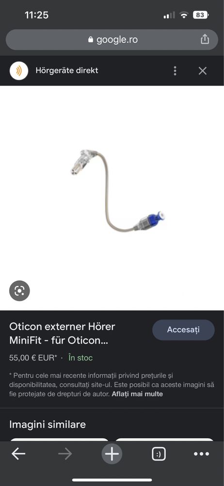 Cablu receptor Oticon Minifit. Nou.