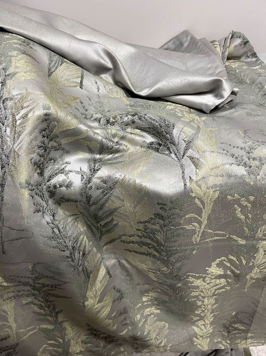 Нова уникална завеса сребро и резеда