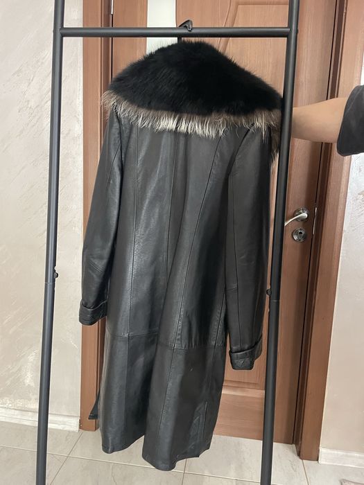 Палто от естественна кожа и естествен пух