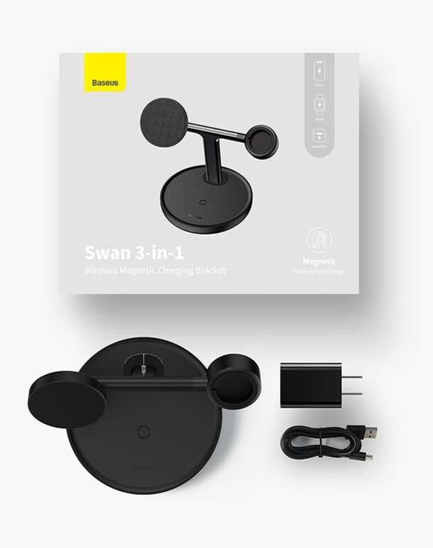 Baseus Swan 3 in 1 Держатель Wireless Magnetic 20W for iPhone 16
