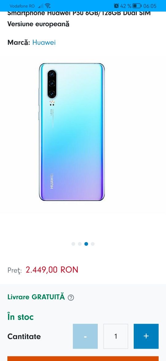 Vând Telefon huawei p30 pro
Telefonul este în stare foarte bună
Pret 1