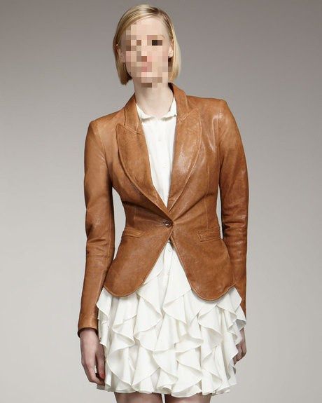 Sacou piele piele naturală Zara