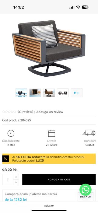 Set terasa HIGOLD 2 fotolii plus masuta cu loc pt gheata