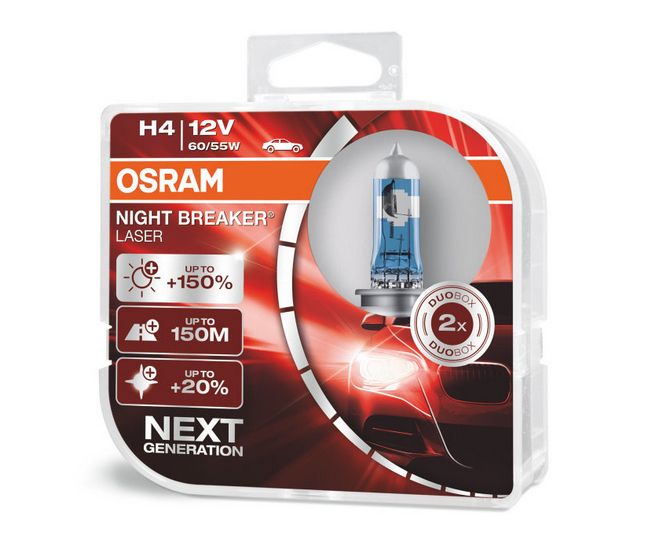 Халогенни крушки OSRAM NIGHT BREAKER LASER+150% H1,H3,H4,H7,H8,H11...